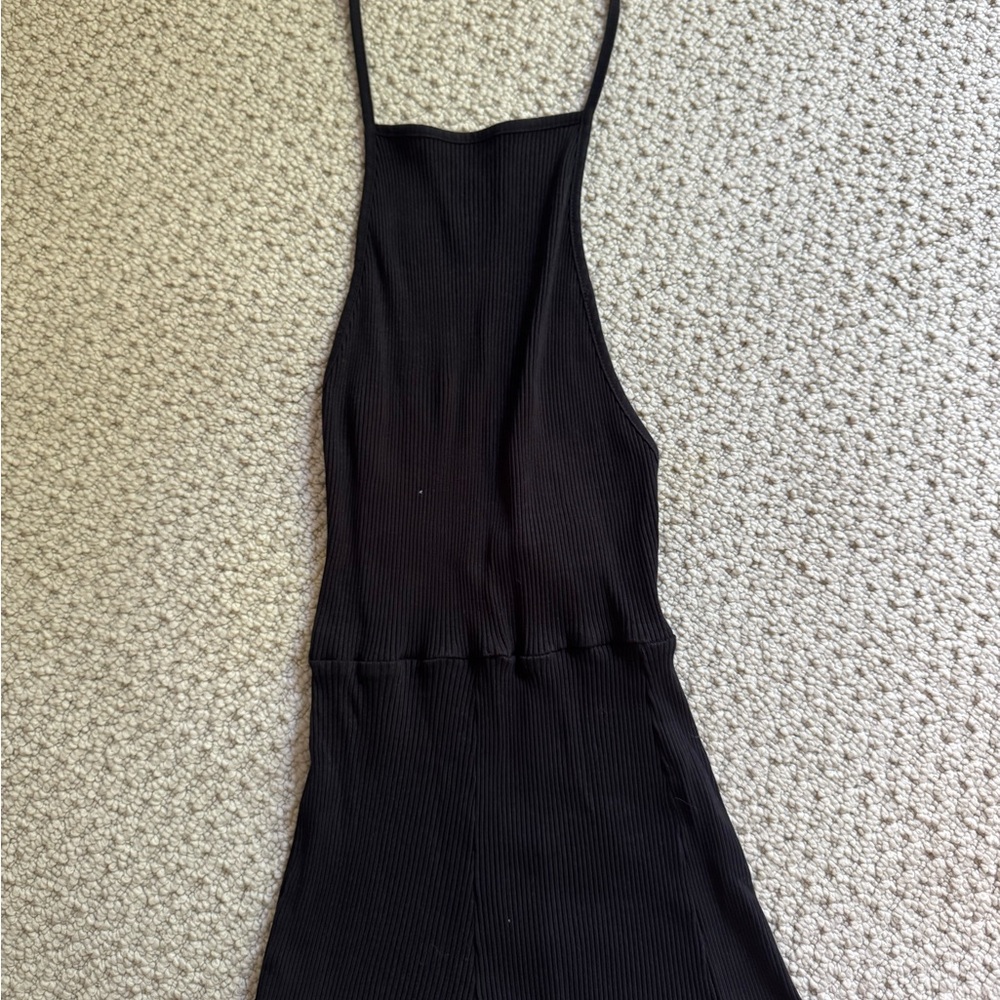 Black Ribbed Halter Romper - Picture 4 of 5
